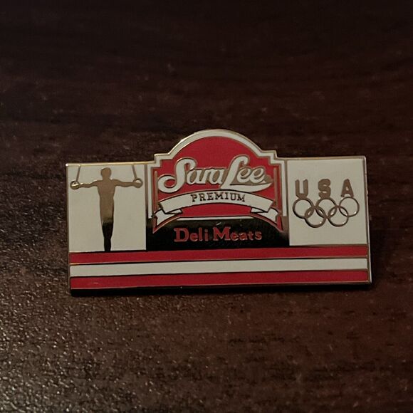 1996 Atlanta Olympics Team USA Gymnastics Sara Lee Deli Meats Lapel Hat Pin - Picture 1 of 3